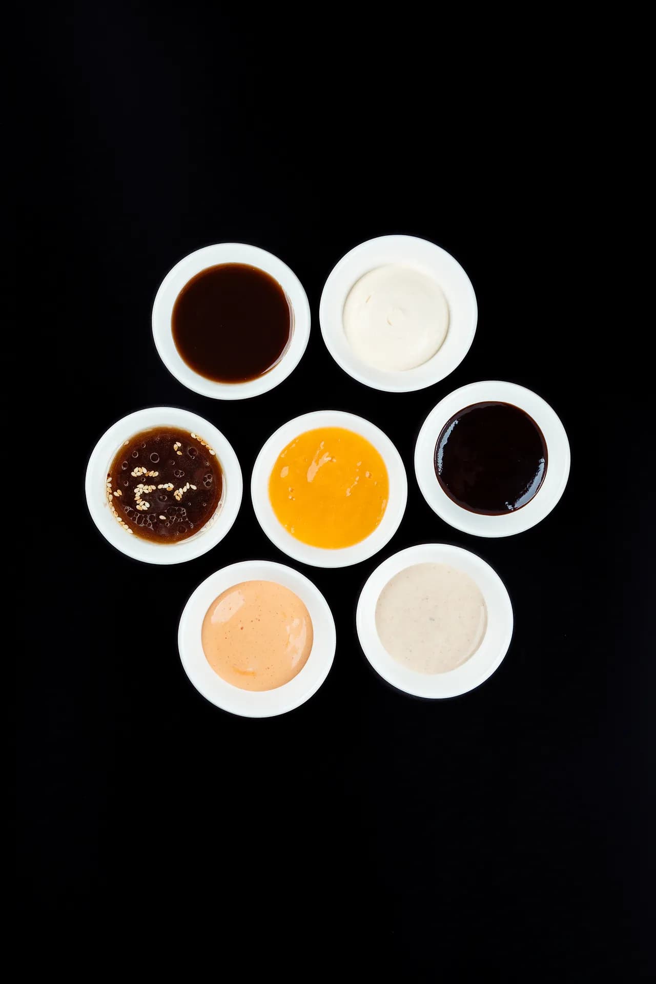 A set of sauces